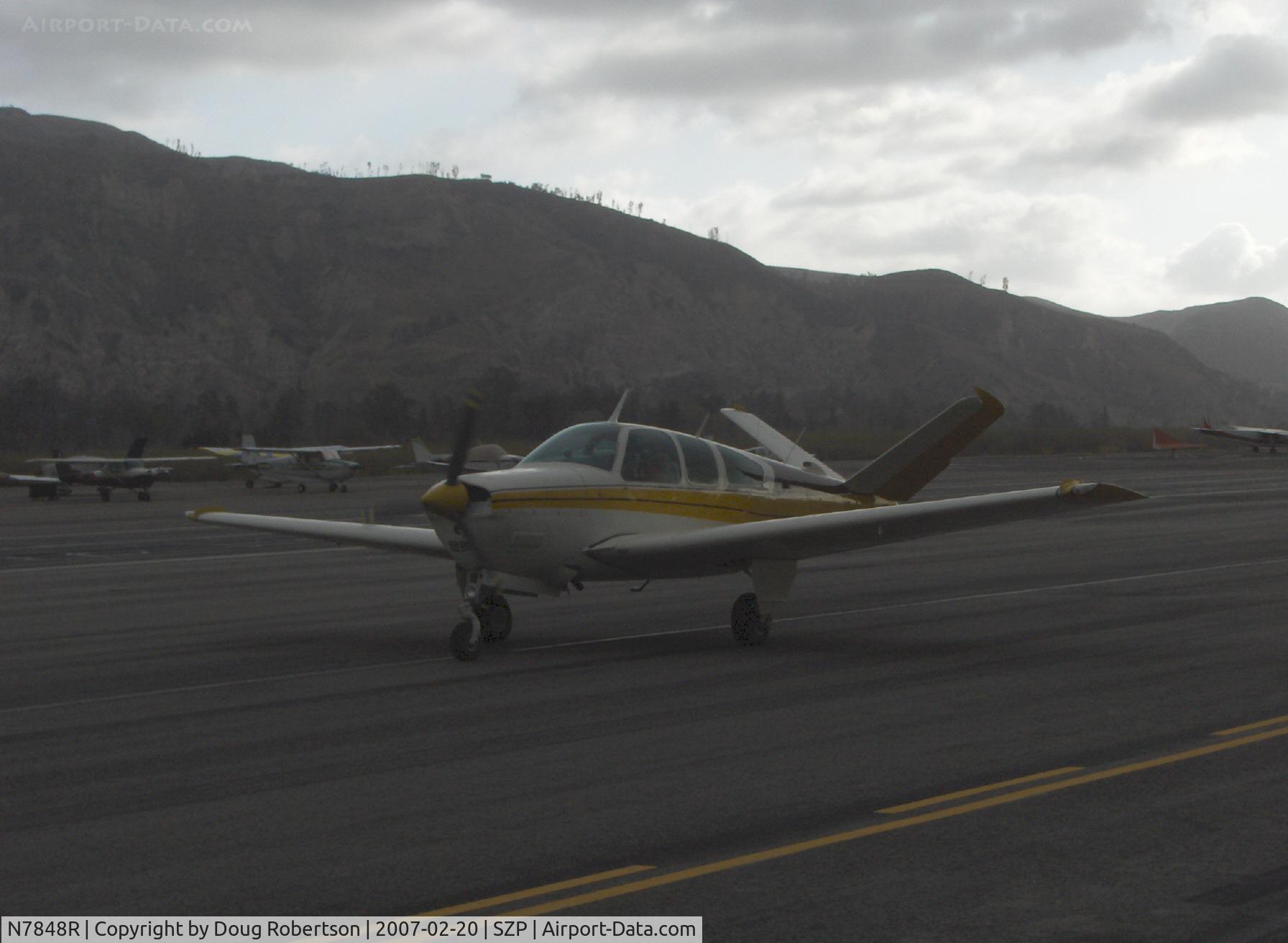 N7848R, 1968 Beech V35A Bonanza C/N D-8904, 1968 Beech V35A BONANZA, Continental IO-550 300 Hp upgrade , taxi to Rwy 22