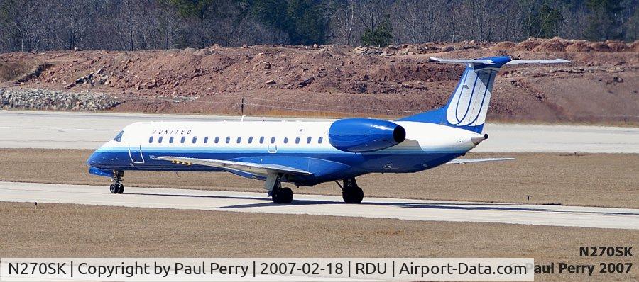 N270SK, 2000 Embraer ERJ-145LR (EMB-145LR) C/N 145304, United puddle-jumper not long after touchdown