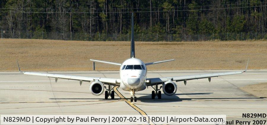 N829MD, 2005 Embraer 170SU (ERJ-170-100SU) C/N 17000049, A pretty big bird, by comparison of her contemporaries at RDU
