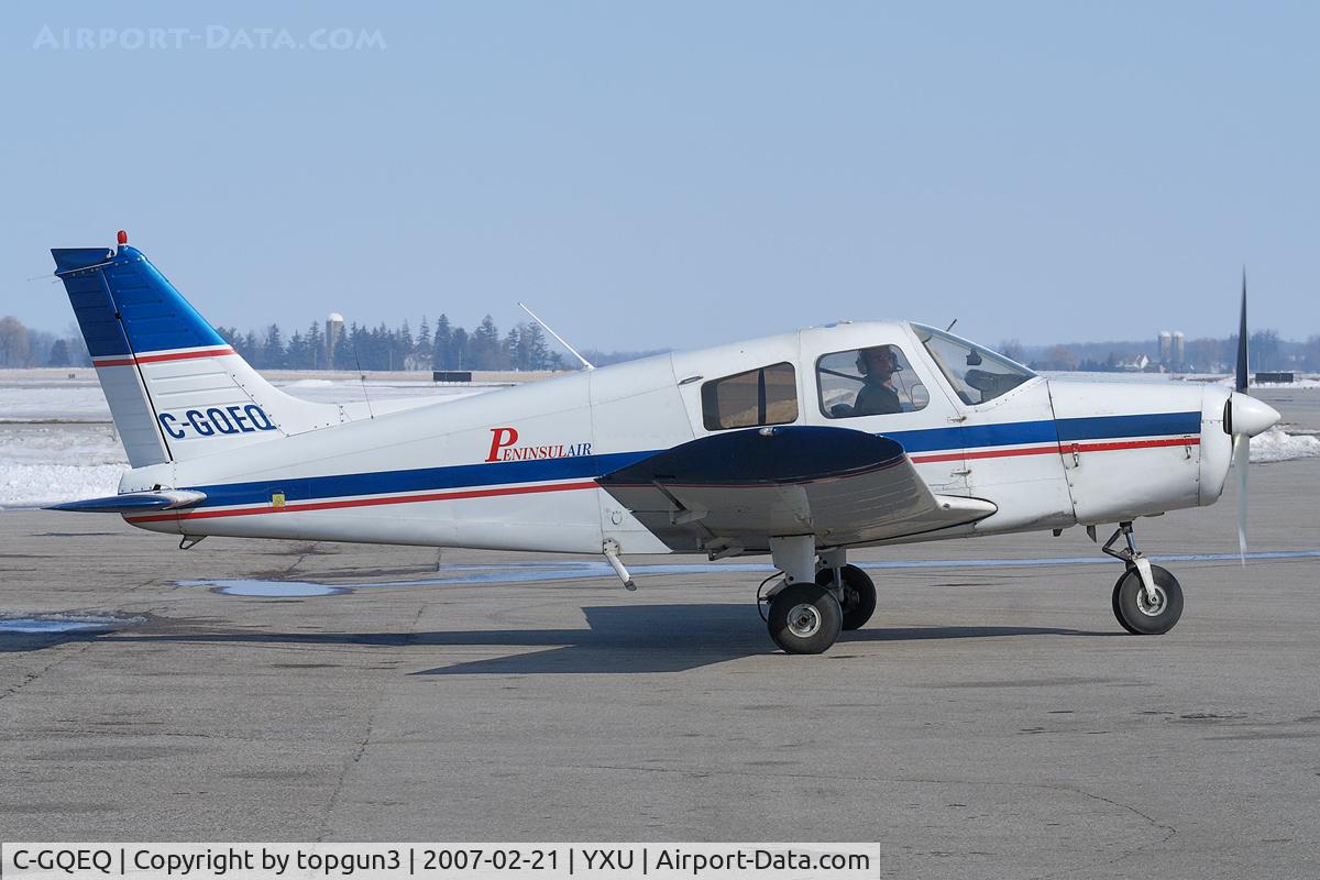 C-GQEQ, 1976 Piper PA-28-140 Cherokee Cruiser C/N 28-7725061, Parked at ESSO ramp.