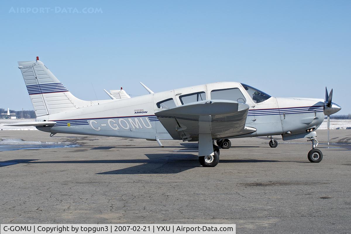C-GOMU, 1973 Piper PA-28R-200 C/N 28R-7335138, Parked at ESSO ramp.