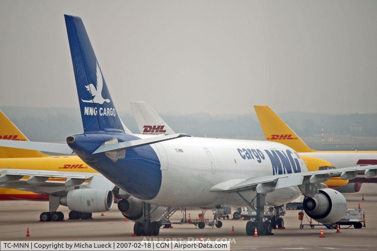 TC-MNN, 1981 Airbus A300B4-203F C/N 126, On a busy cargo apron that foggy morning