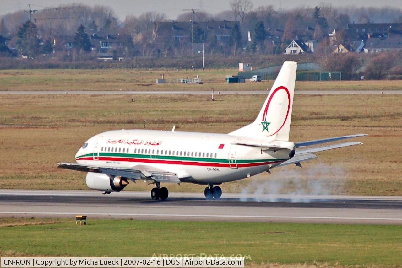 CN-RON, 1990 Boeing 737-505 C/N 24652, Burning rubber