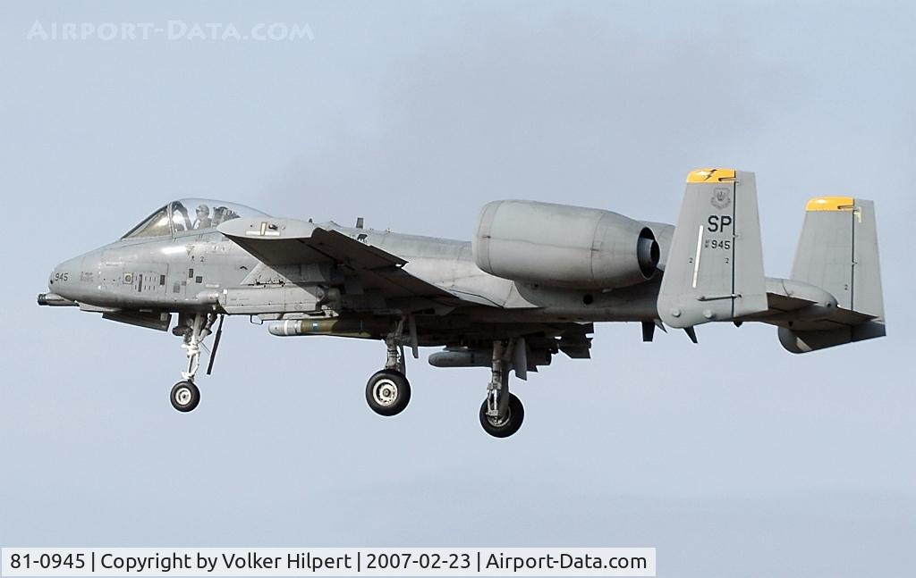 81-0945, 1981 Fairchild Republic A-10A Thunderbolt II C/N A10-0640, Fairchild A-10 Thunderbolt