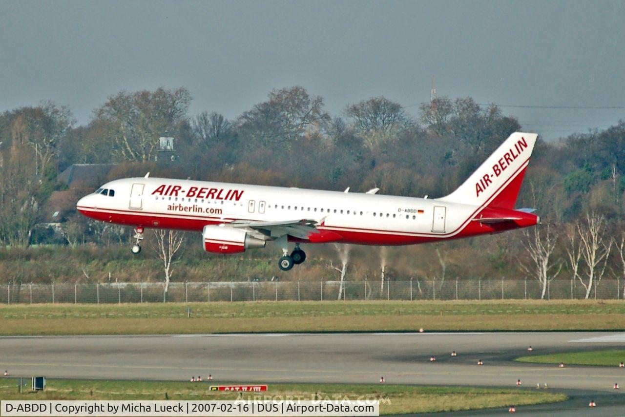 D-ABDD, 2006 Airbus A320-214 C/N 2685, Just about to touch down