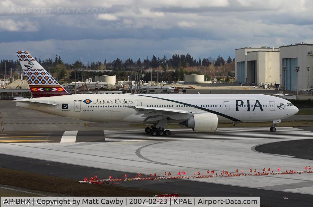 AP-BHX, 2007 Boeing 777-240/ER C/N 35296, First flight from Paine Field