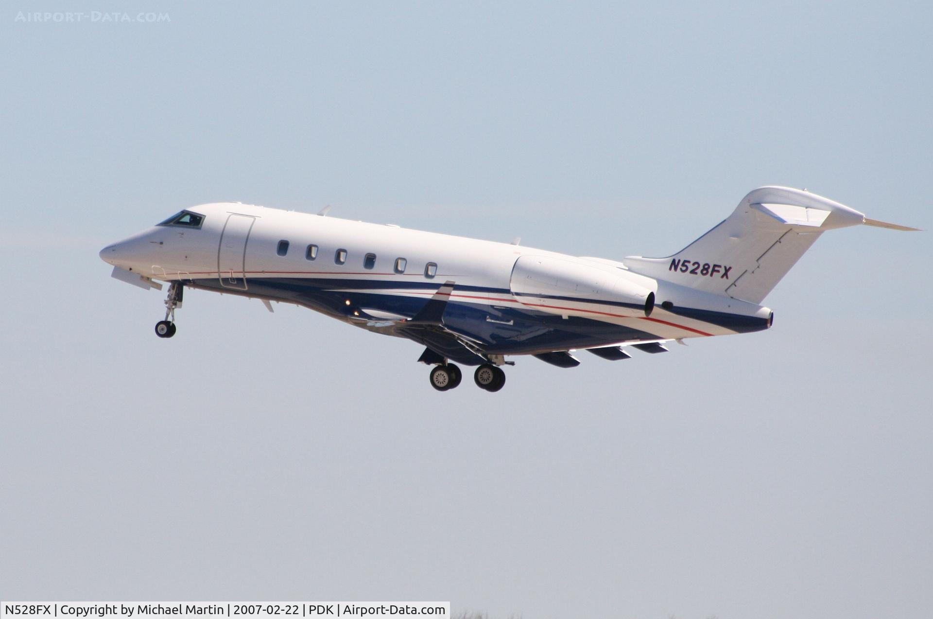 N528FX, 2006 Bombardier Challenger 300 (BD-100-1A10) C/N 20125, Departing PDK enroute to APF