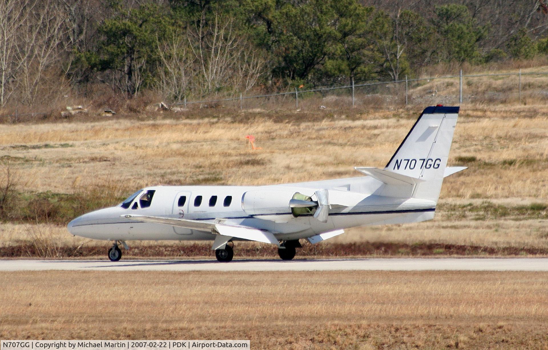 N707GG, 1979 Cessna 501 Citation I/SP C/N 501-0108, Landing Runway 34