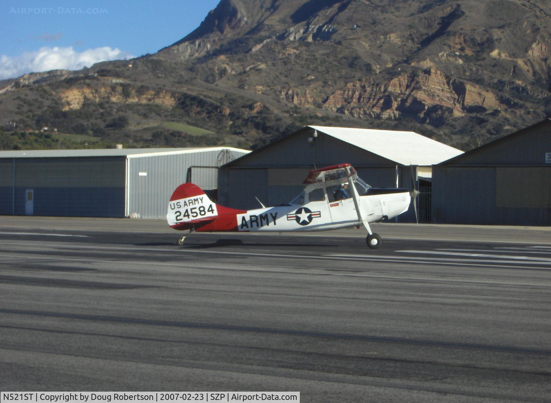 N521ST, Cessna 305C (0-1E) C/N 24584, Cessna 305C (O-1E) BIRD DOG, Continental O-470-11 213 Hp, landing Rwy 22