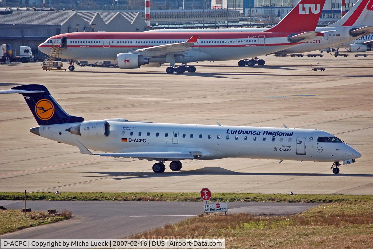 D-ACPC, 2001 Canadair CRJ-701ER (CL-600-2C10) Regional Jet C/N 10014, At Düsseldorf airport
