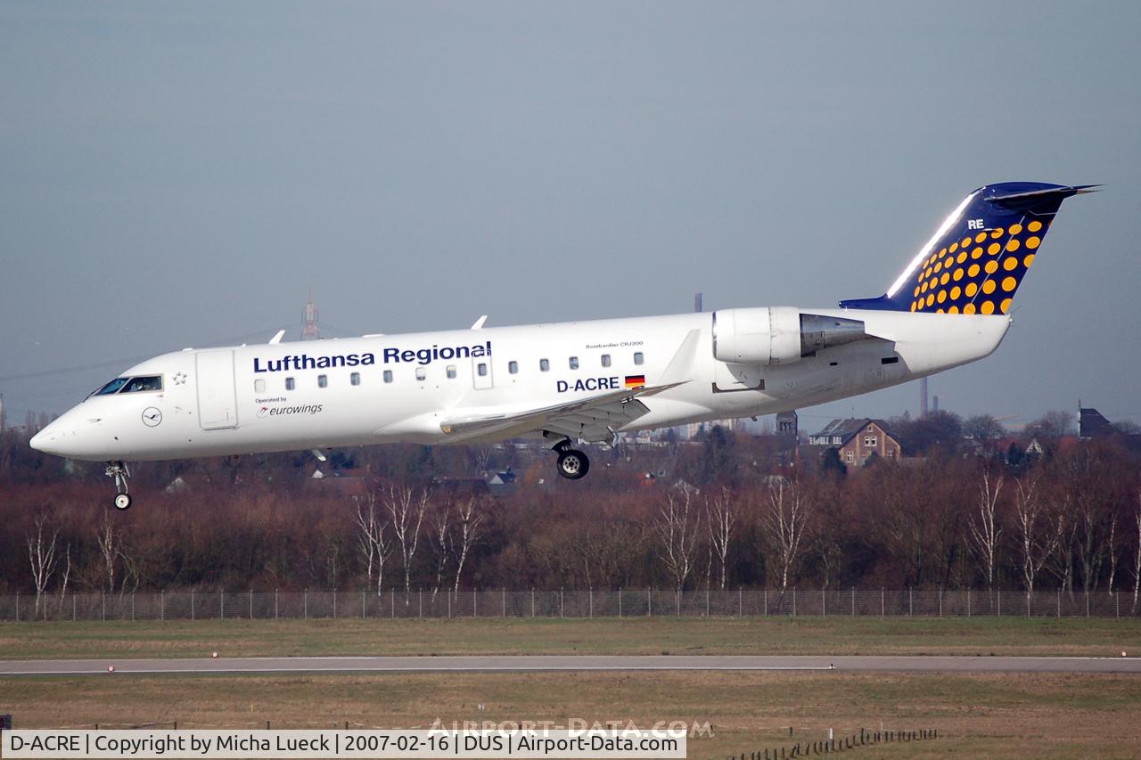 D-ACRE, 2002 Bombardier CRJ-200ER (CL-600-2B19) C/N 7607, Just about to touch down