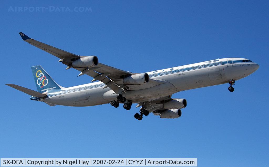 SX-DFA, 1999 Airbus A340-313 C/N 235, Arrival on Rwy 05