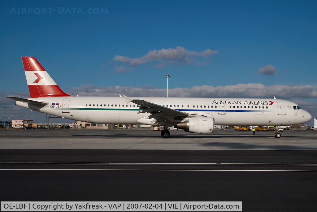 OE-LBF, 2001 Airbus A321-211 C/N 1458, Austrian Airlines Airbus 321