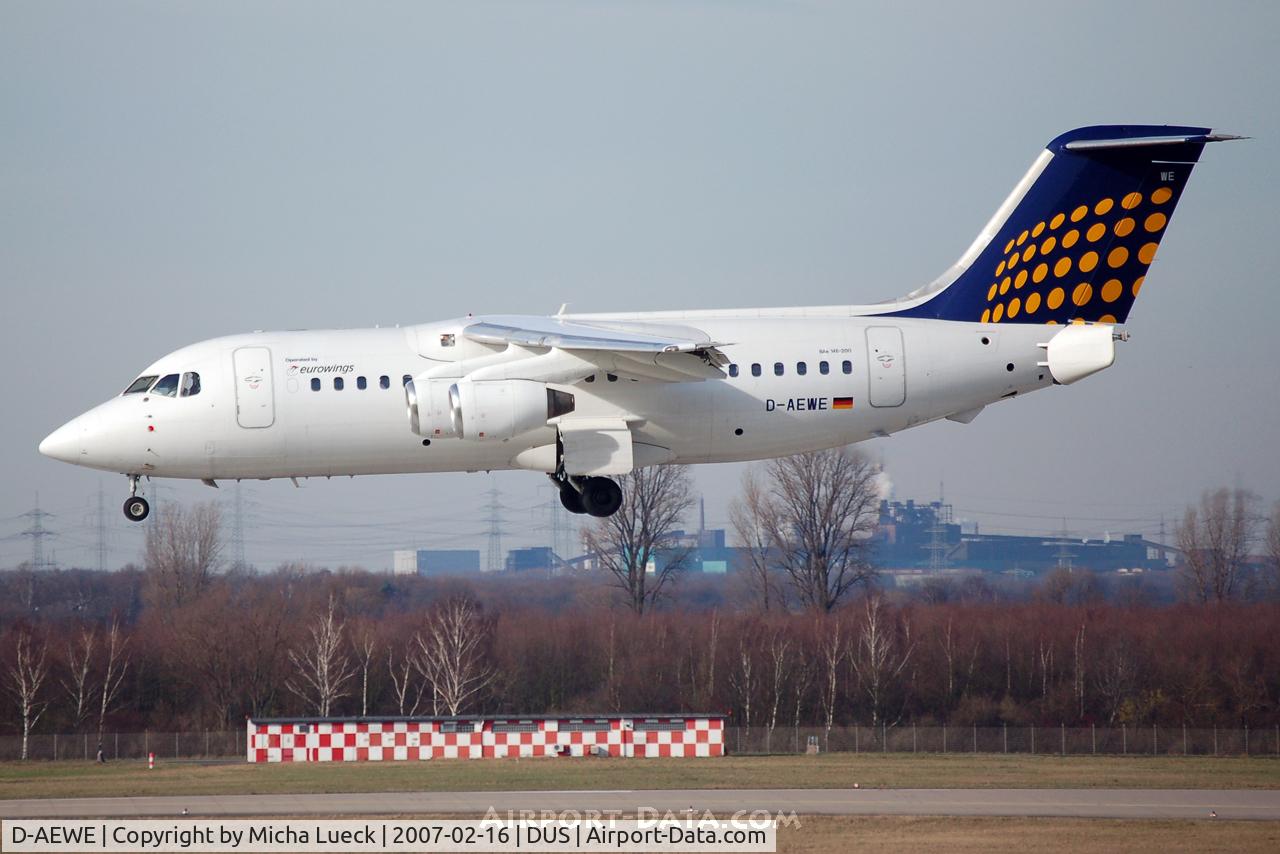 D-AEWE, 1987 British Aerospace BAe.146-200 C/N E2077, On short finals