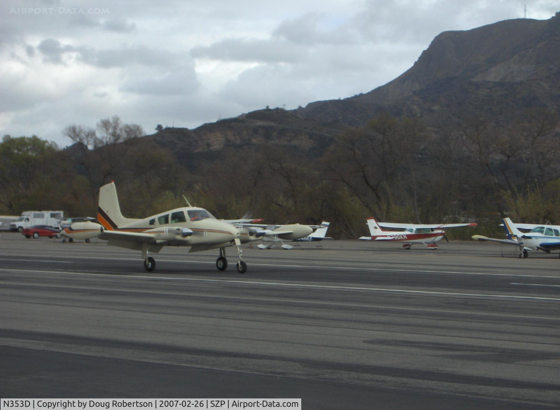 N353D, 1956 Cessna 310 C/N 35353, 1956 Cessna 310, two Continental O-470 240 Hp, landing Rwy 22