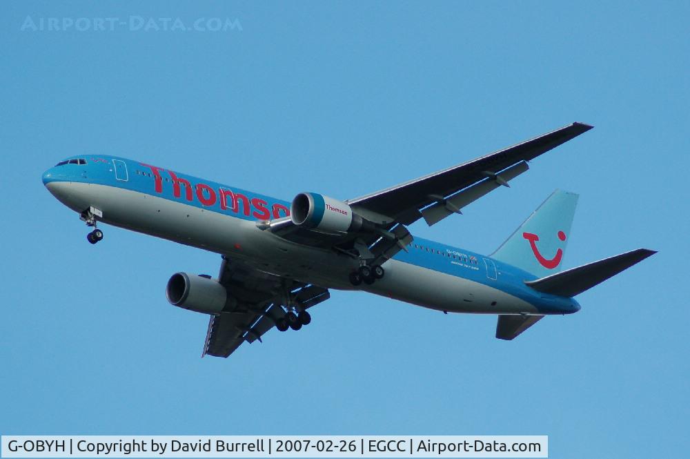 G-OBYH, 1999 Boeing 767-304/ER C/N 28883, Thomson - Landing