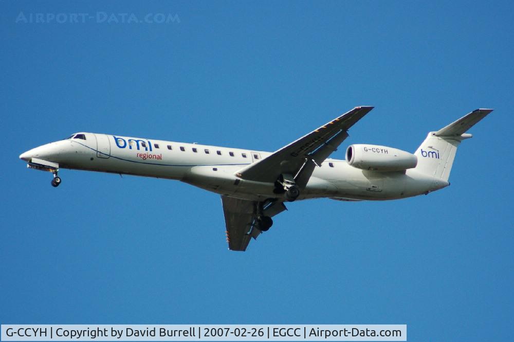 G-CCYH, 1998 Embraer EMB-145EP (ERJ-145EP) C/N 145070, BMI - Landing