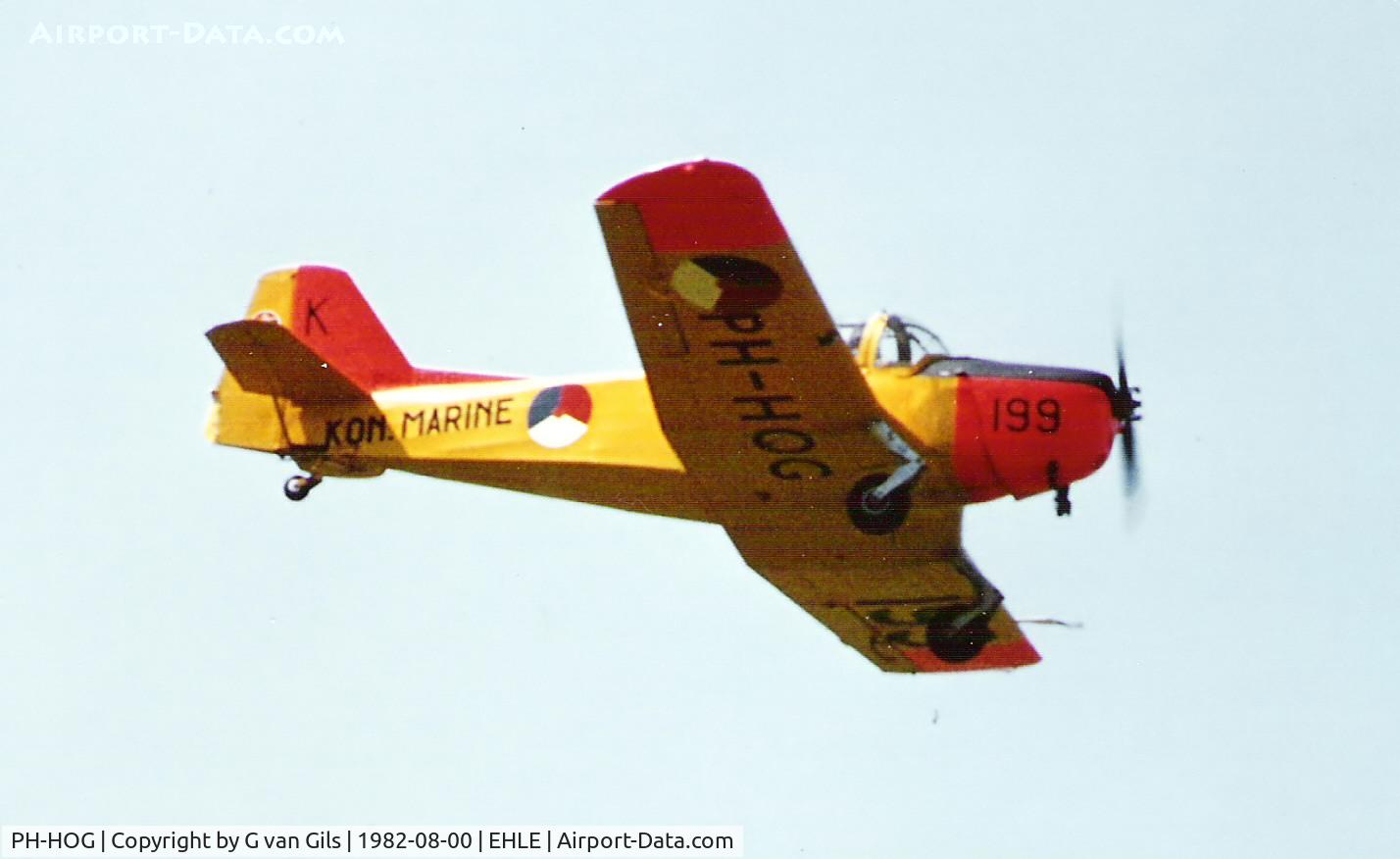 PH-HOG, 1951 Fokker S.11-1 Instructor C/N 6275, I took this photo at EHLE Lelystad in the Netherlands august 1982 during an air show.