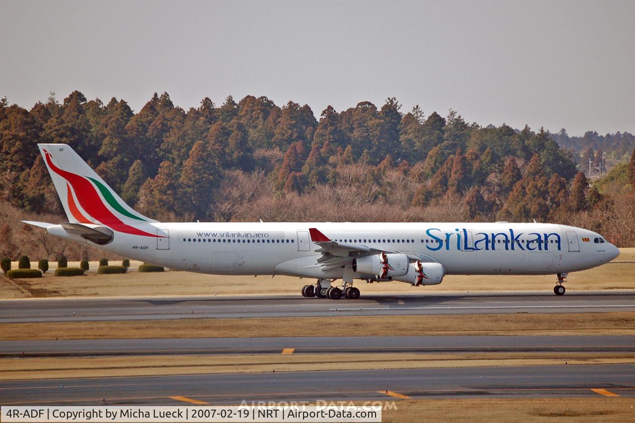 4R-ADF, 2000 Airbus A340-313 C/N 374, Just touched down, thrust reversers deployed