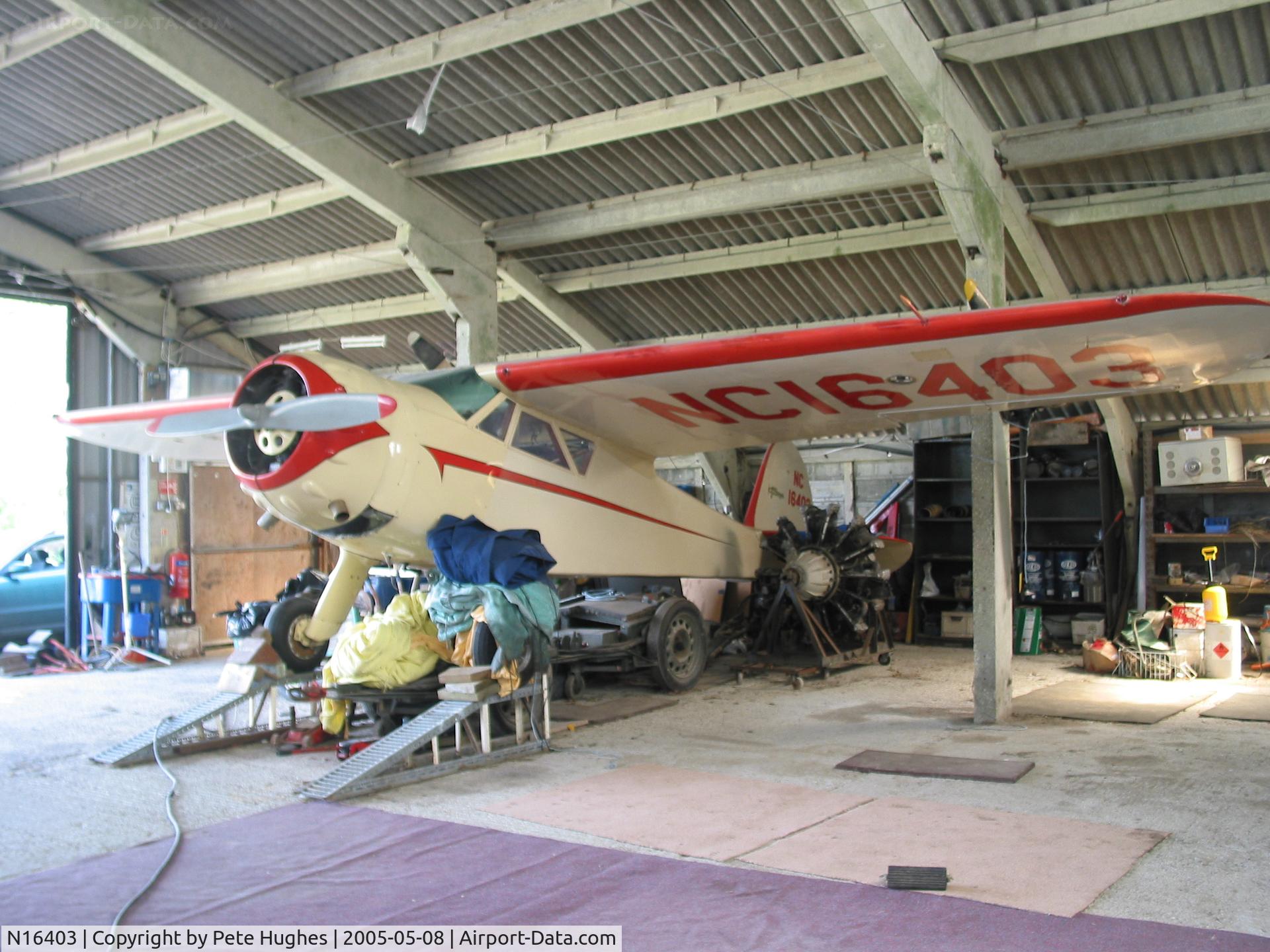 N16403, Cessna C-34 Airmaster C/N 322, Cessna C-34 stored at Brimpton, UK