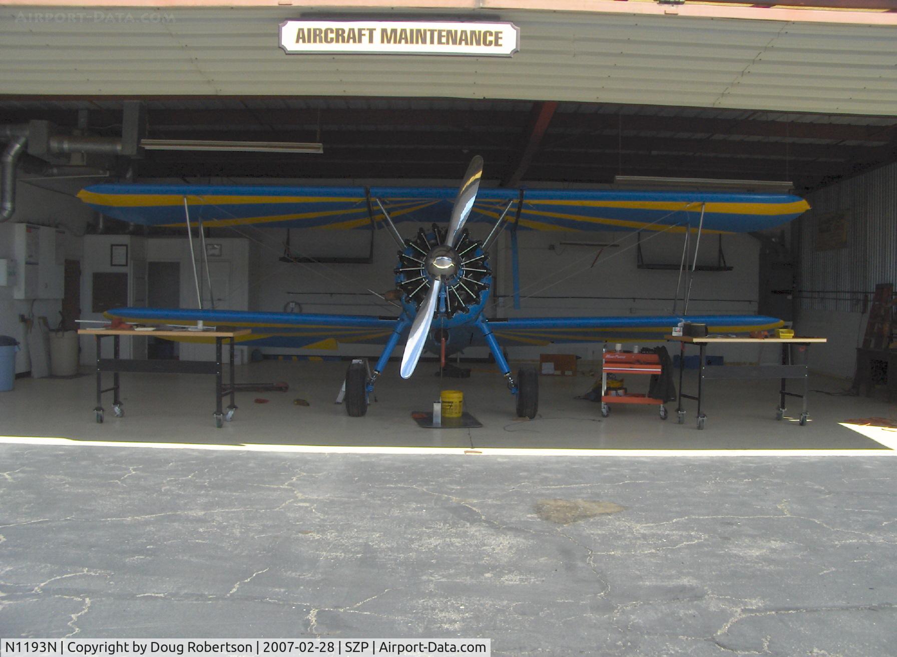 N1193N, 1941 Boeing E75 C/N 75-1218, 1941 Boeing Stearman E75, P&W R-985 upgrade from original Lycoming R-680-17, maintenance