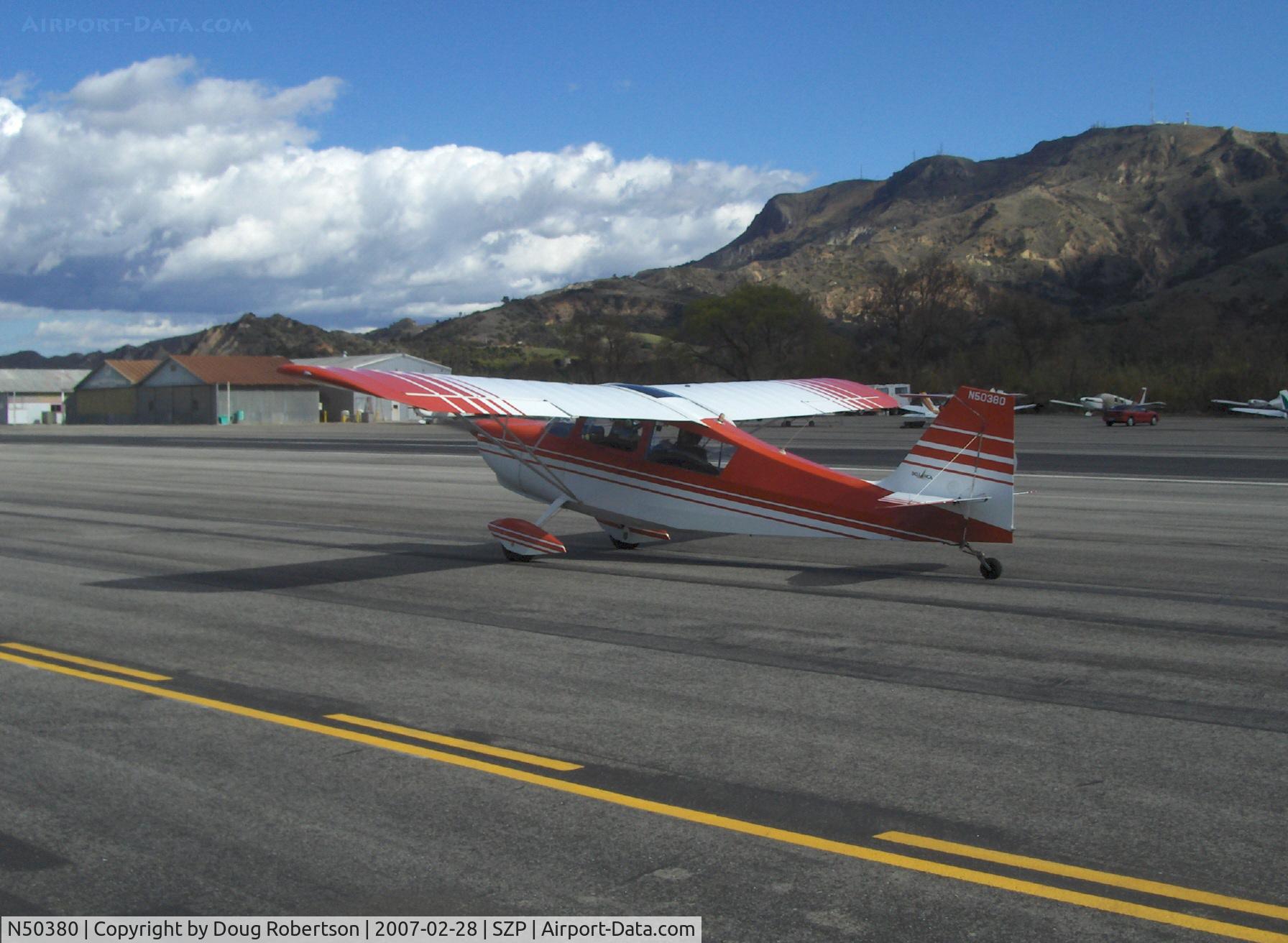 N50380, 1979 Bellanca 7ECA Citabria Citabria C/N 1291-79, 1979 Bellanca 7ECA CITABRIA, Lycoming O-235 115 Hp, taxi to Rwy 22