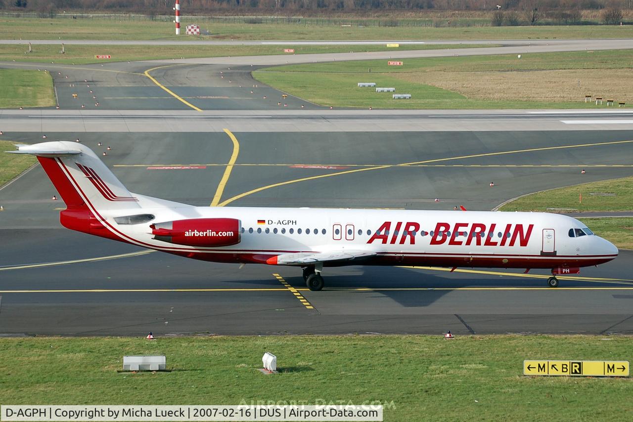 D-AGPH, 1990 Fokker 100 (F-28-0100) C/N 11308, Taxiing to the runway
