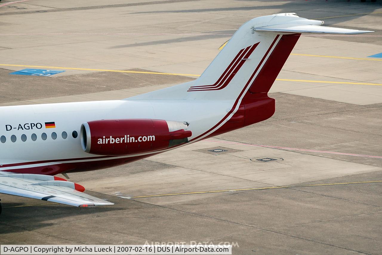 D-AGPO, 1991 Fokker 100 (F-28-0100) C/N 11334, Tail