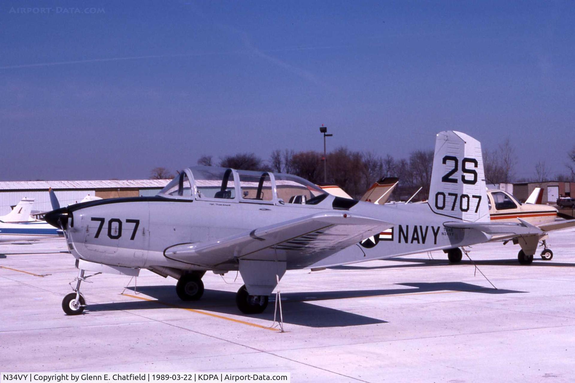 N34VY, 1955 Beech D-45 (T-34B) Mentor C/N BG-41, T-34B 140707