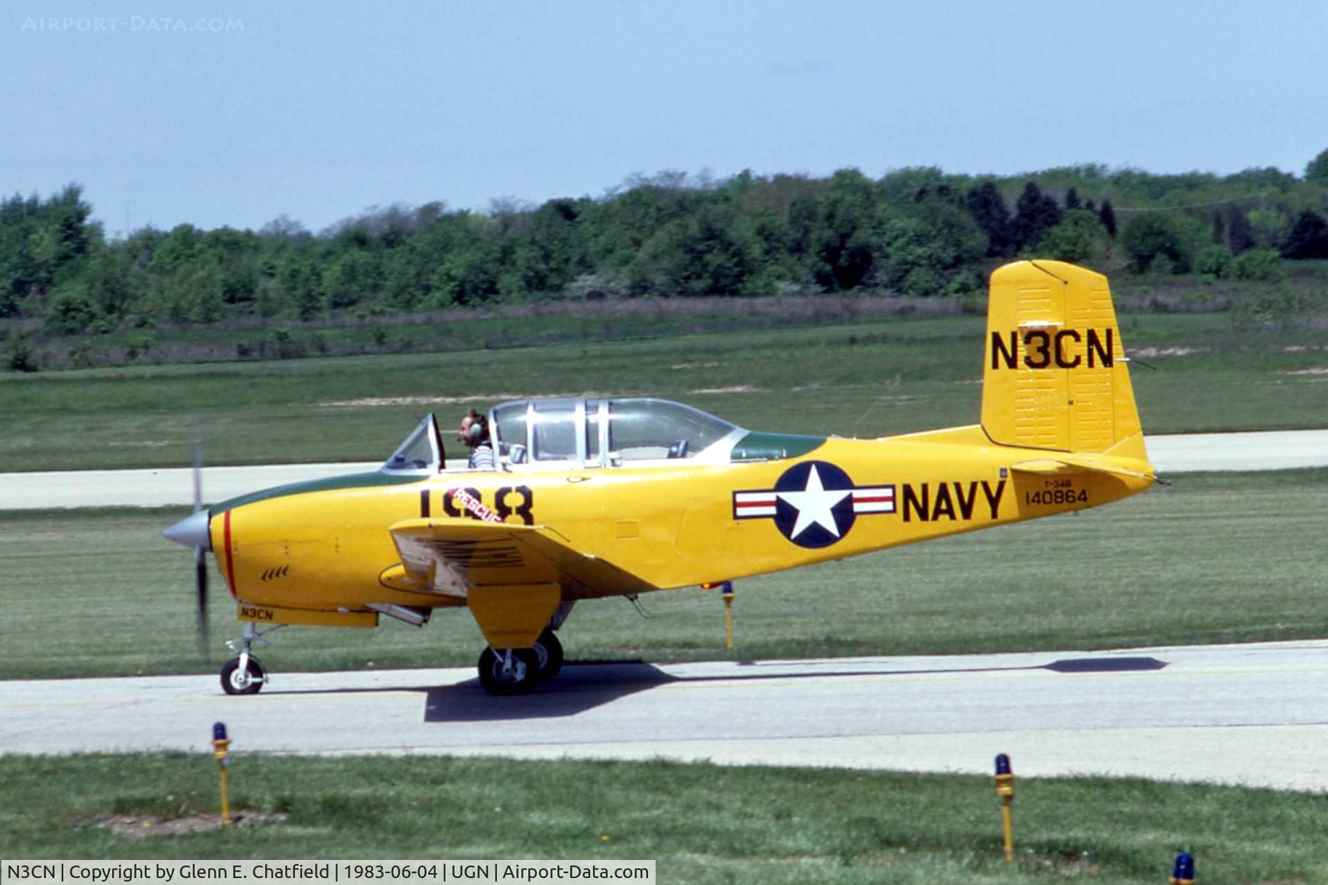 N3CN, 1981 Beech T-34B Mentor C/N BG-198, Seen from temporary control tower
