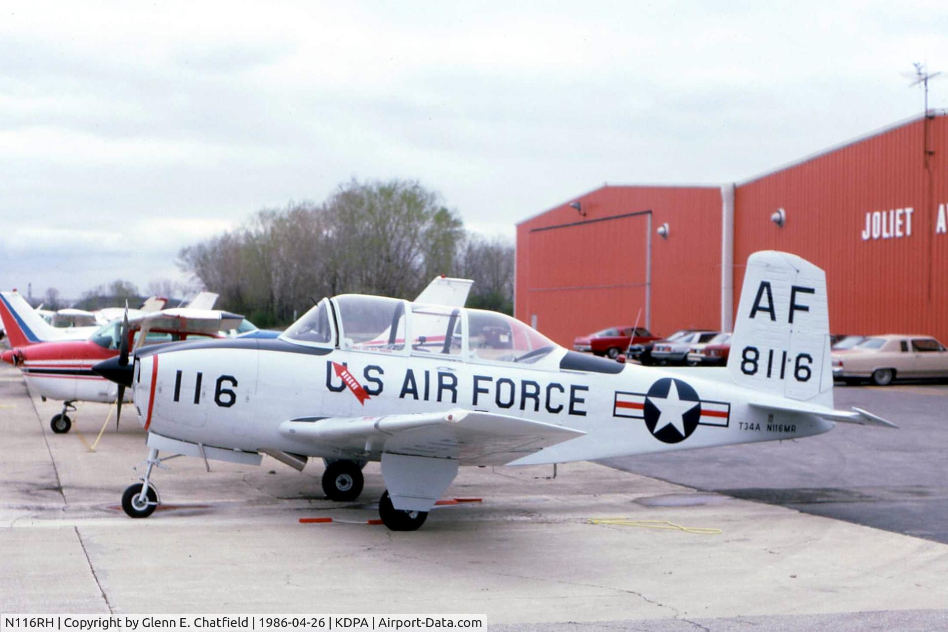 N116RH, Beech T-34A (A45) Mentor Mentor C/N G-116, T-34A ex-N116MR