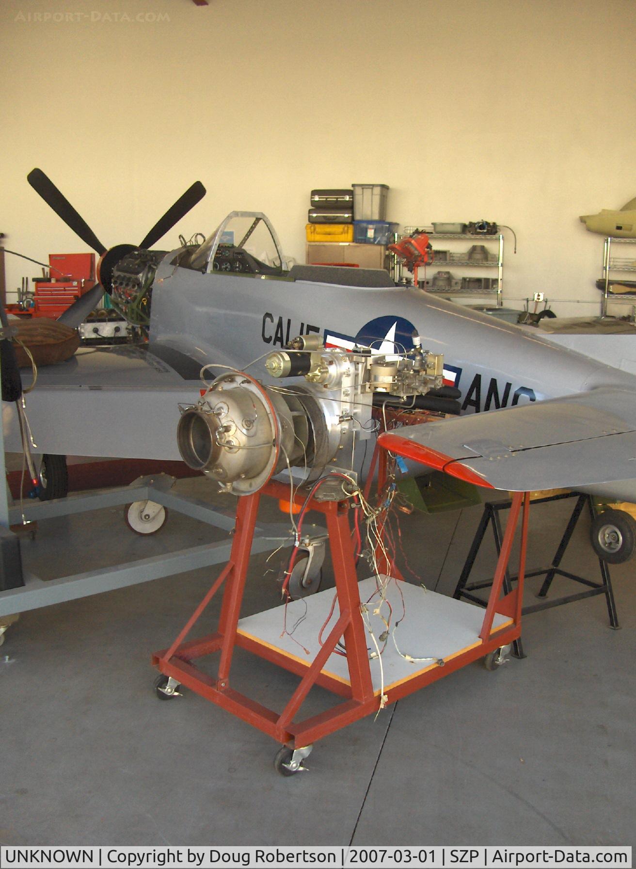 UNKNOWN, , Microturbo TRS 18 202 lb. st jet engine- for Bede BD-5J MICRO jet  in jet engine run stand at SZP's Area 51