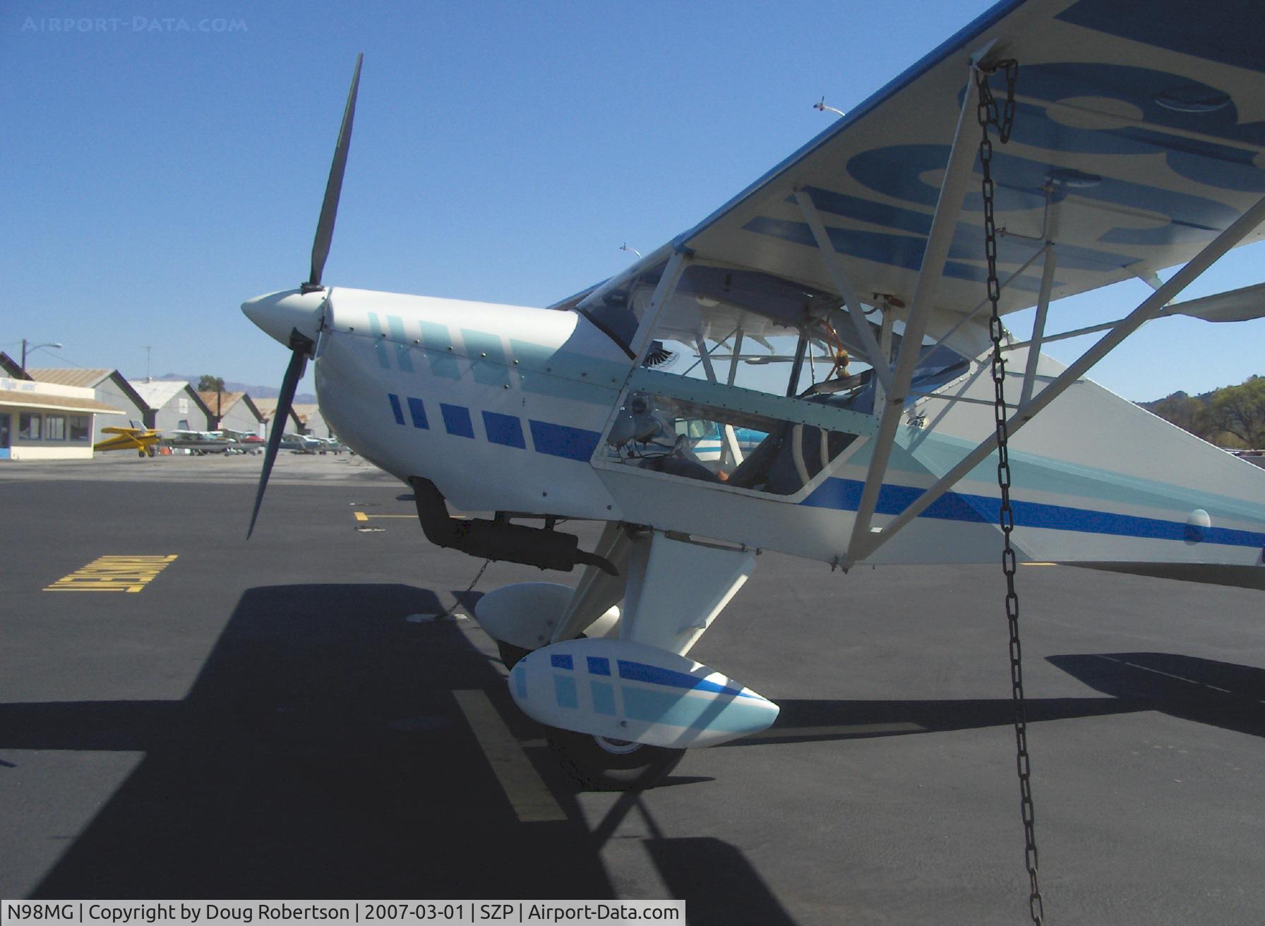 N98MG, 1997 Avid Flyer Mark IV C/N 678, 1997 Gonzalez AVID Mk4, Bombardier Rotax engine, external exhaust muffler