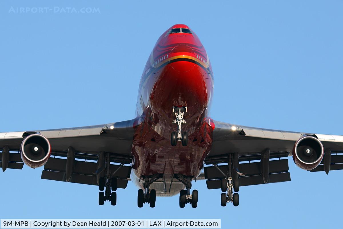 9M-MPB, 1993 Boeing 747-4H6 C/N 25699/965, Malaysia Airlines 9M-MPB 'Hibiscus' on final approach to RWY 24R.