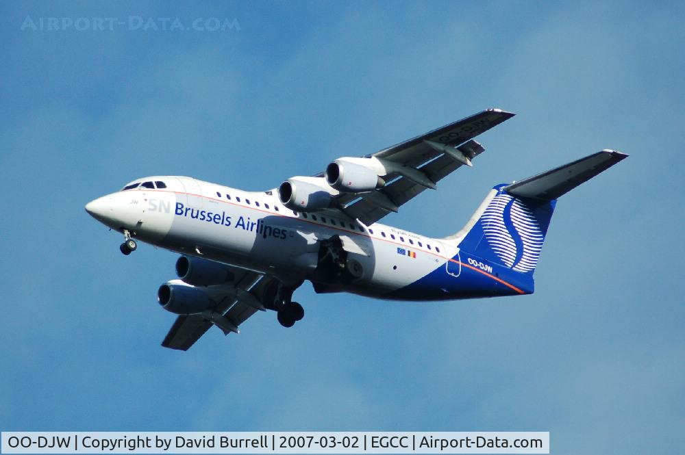 OO-DJW, 1996 British Aerospace Avro 146-RJ85 C/N E.2296, Brussels Airlines - Landing