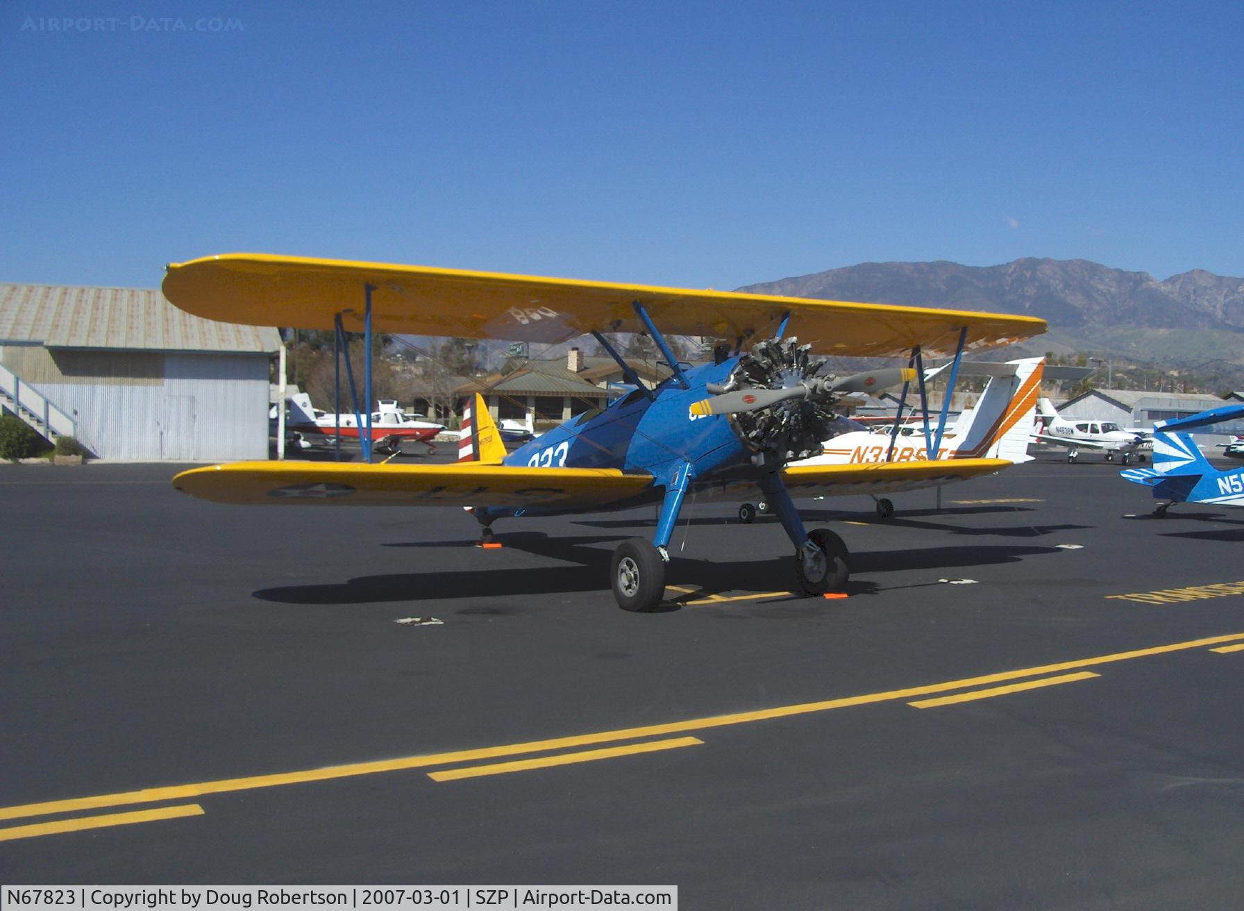 N67823, 1943 Boeing A75N1(PT17) C/N 75-7365, 1943 Boeing Stearman A75N1 as PT-17, Lycoming R-680 225 Hp