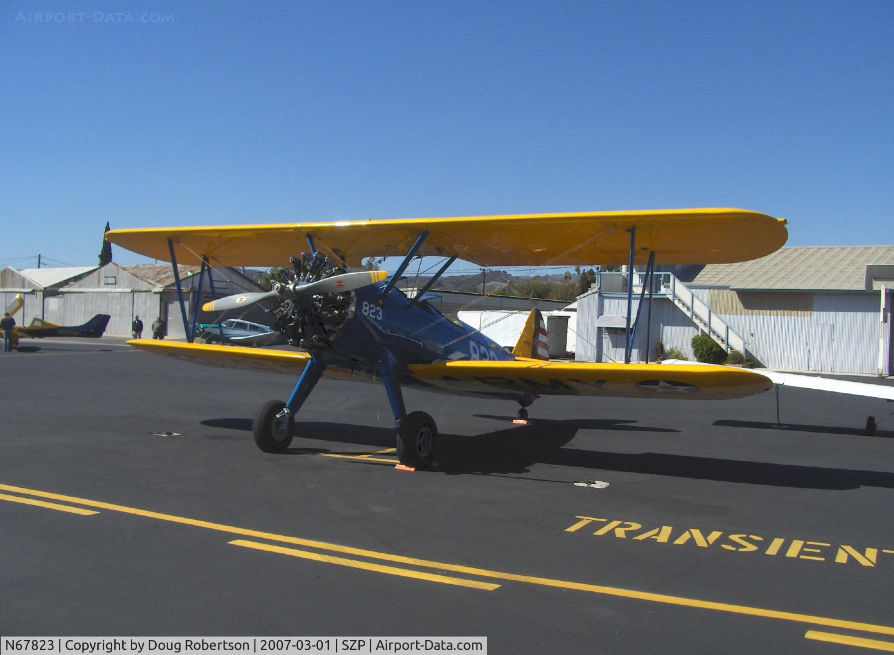 N67823, 1943 Boeing A75N1(PT17) C/N 75-7365, 1943 Boeing Stearman A75N1 as PT-17, Lycoming R-680 225 Hp