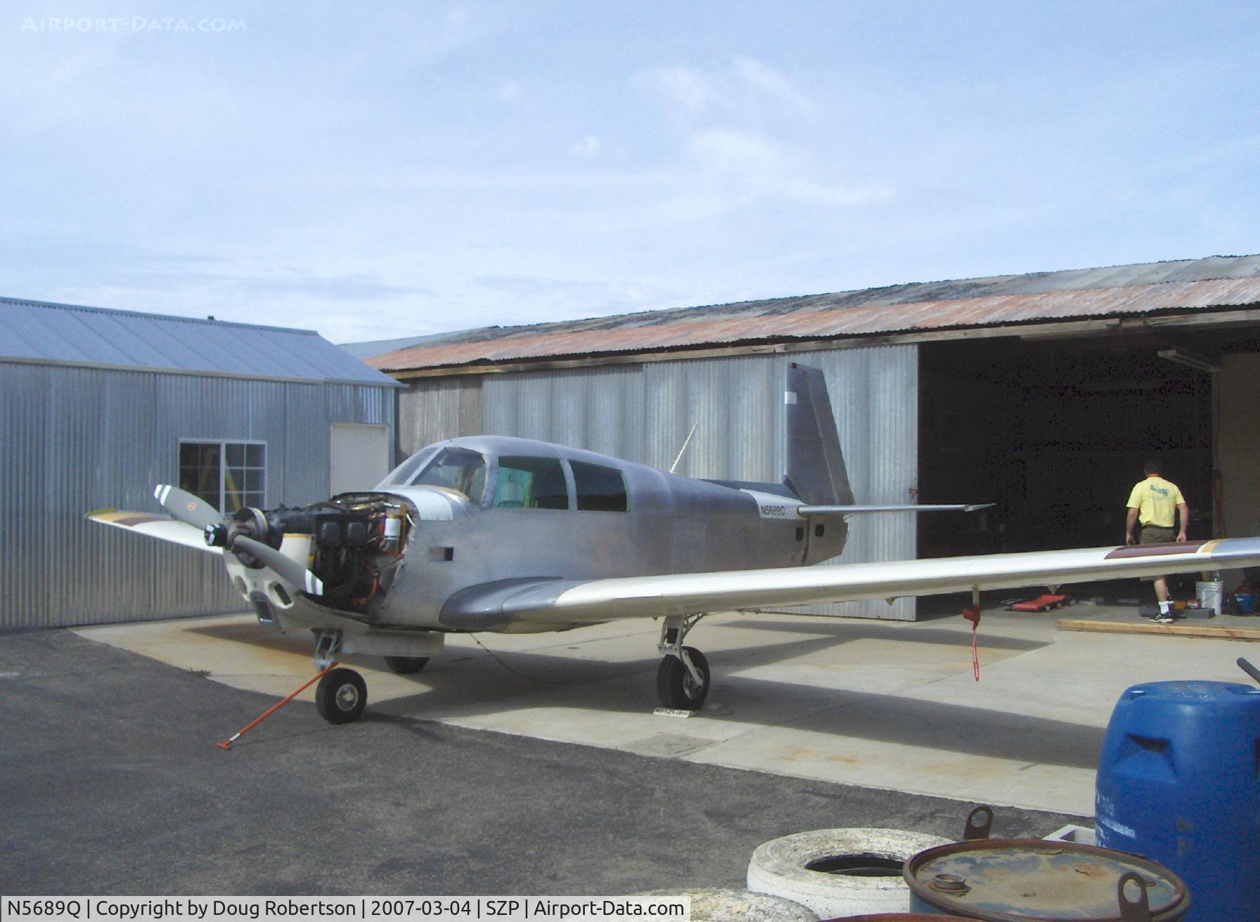 N5689Q, 1965 Mooney M20C Ranger C/N 3043, 1965 Mooney M20C, Lycoming O&VO-360 180 Hp, stripping for repaint, Note LASAR STC mod to wing-fuselage junction-lowers stall speed
