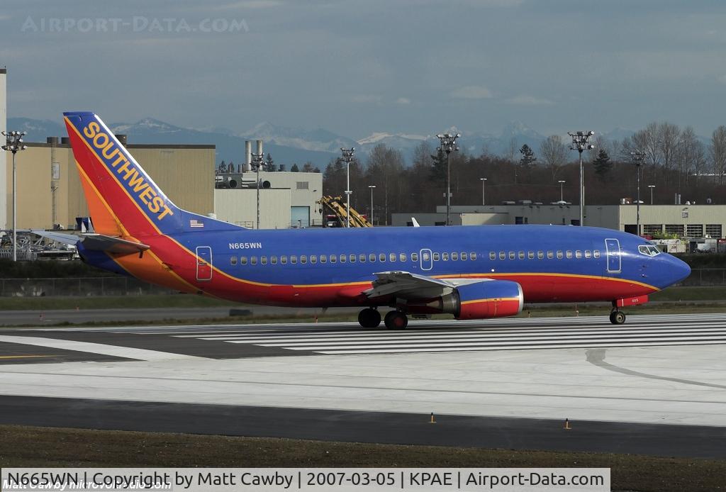 N665WN, 1986 Boeing 737-3Y0 C/N 23497, Departed Paine Field for Phoenix