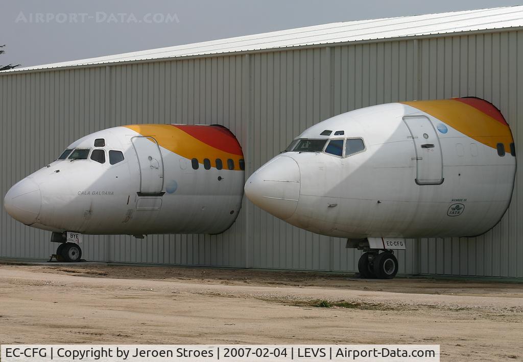 EC-CFG, 1974 Boeing 727-256 C/N 20817, Together with Iberia DC-9 displayed in the museum at Madrid, Spain