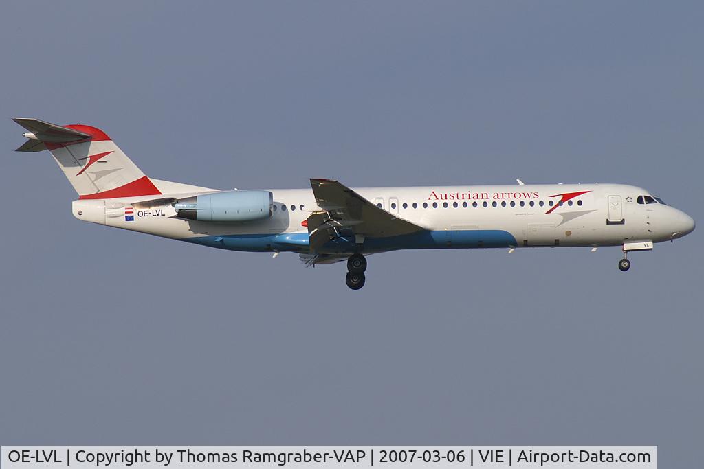 OE-LVL, 1992 Fokker 100 (F-28-0100) C/N 11404, Austrian Arrows Fokker 100