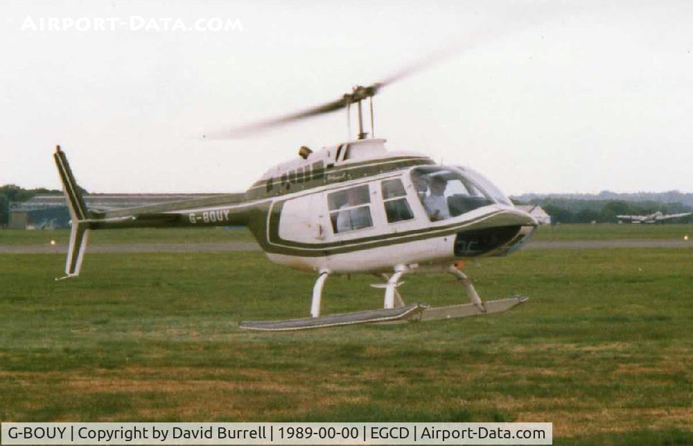 G-BOUY, 1974 Bell 206B JetRanger II C/N 1376, Jet Ranger (Scanned) - Woodford 1989