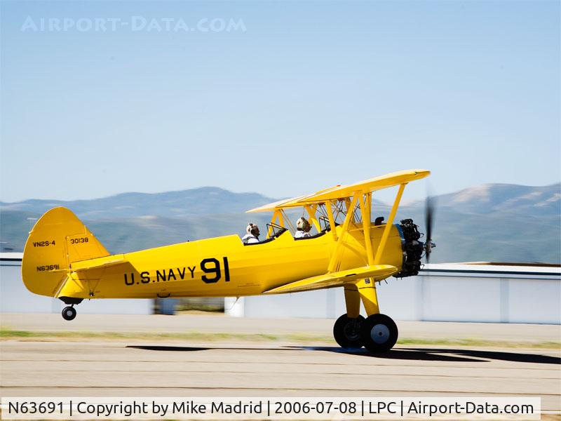 N63691, 1942 Boeing N2S-4 Kaydet (A75N1) C/N 75-3592, Cub Fly In Lompoc Calif 2006