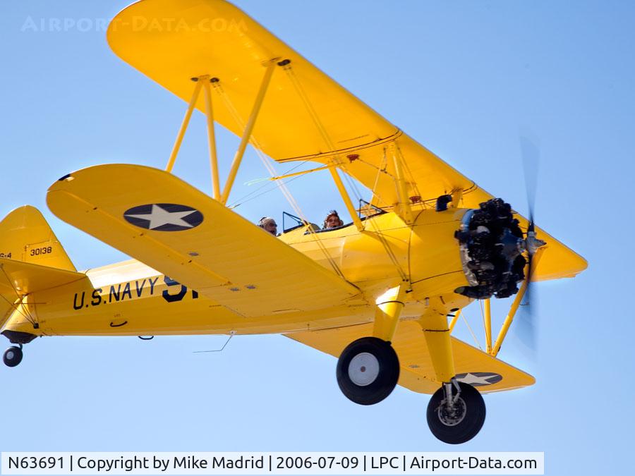 N63691, 1942 Boeing N2S-4 Kaydet (A75N1) C/N 75-3592, Cub Fly In Lompoc Calif 2006
