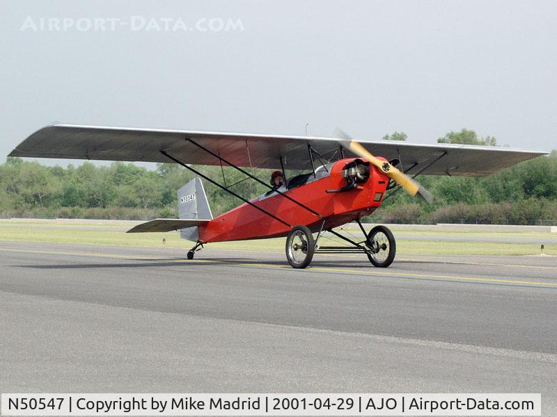 N50547, 1978 Pietenpol Air Camper C/N SD1, Taxi for takeoff Corona