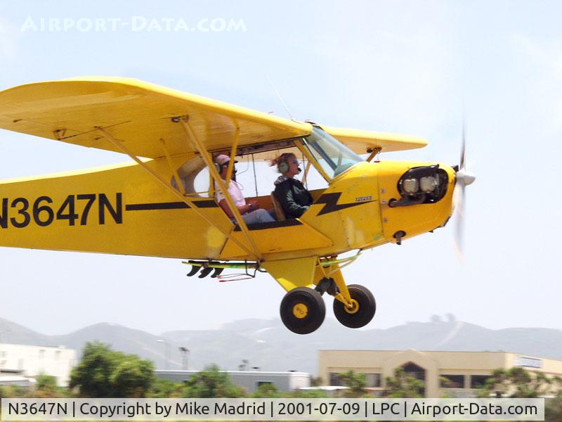 N3647N, 1947 Piper J3C-65 Cub C/N 22906, California Cub with surfboards