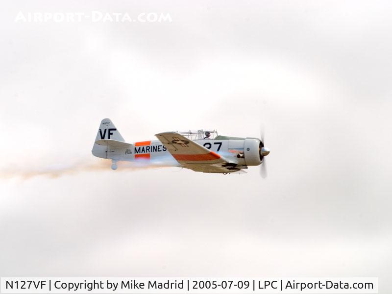N127VF, 1943 North American AT-6C Texan C/N 88-12827, Fly by Cub Fly In Lompoc Calif