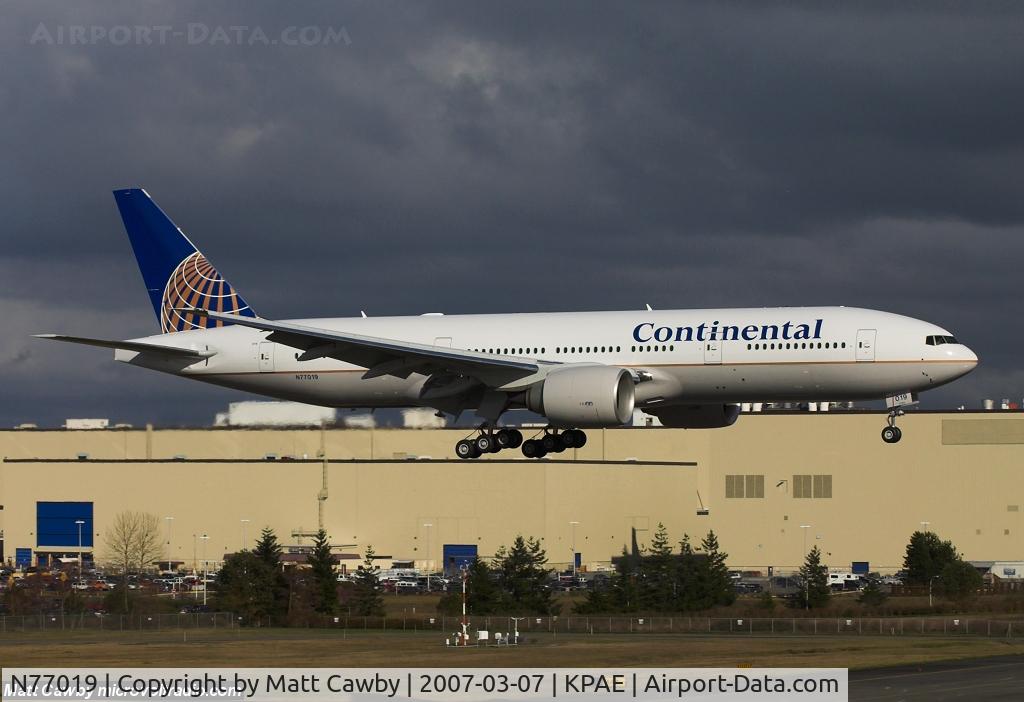 N77019, 2007 Boeing 777-224 C/N 35547, First flight from Paine Field
