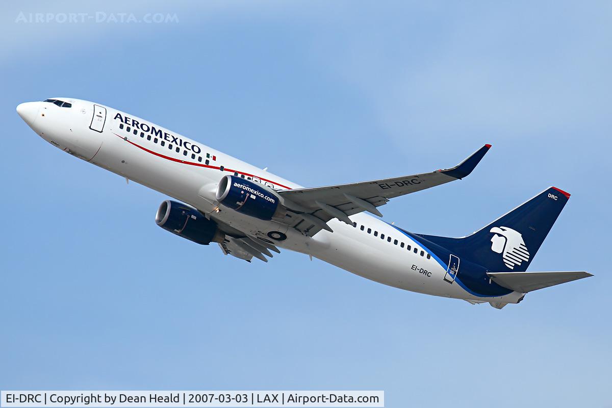 EI-DRC, 2006 Boeing 737-852 C/N 35116, AeroMexico EI-DRC in new colors (FLT AMX647) climbing out from RWY 25R enroute to Licenciado Benito Juarez Int'l (MMMX) - Mexico City, Mexico.