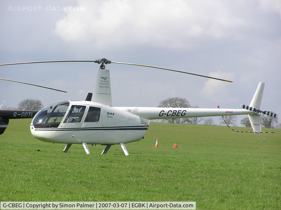 G-CBEG, 2001 Robinson R44 Raven C/N 1124, R44 visiting Sywell